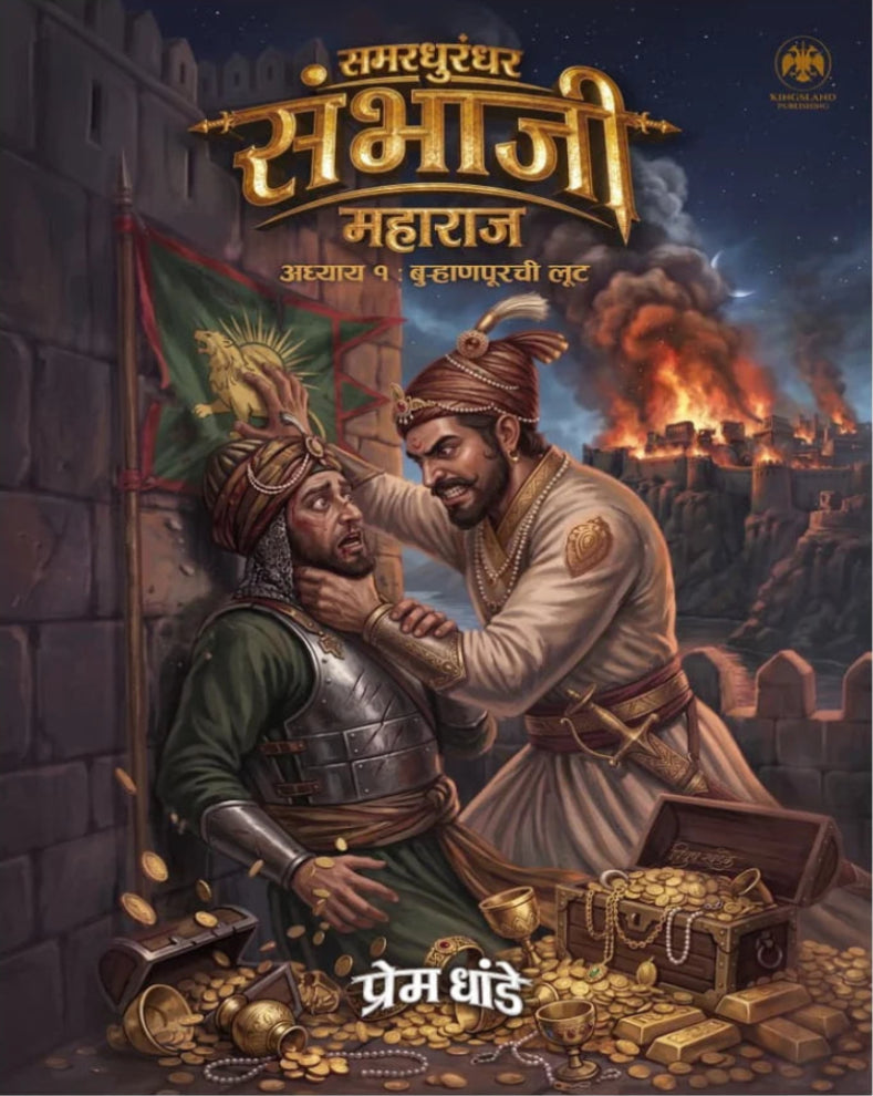 Samar Dhurandhar Sambhaji Maharaj Marathi Novel Cover | समरधुरंधर संभाजी महाराज | Prem Dhande | Burhanpur Campaign Historical Novel